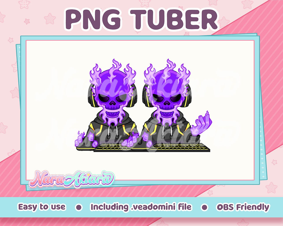 Thumbnail: Lights Up Your Live Streaming with Dark Purple Fire Skull for Streamers