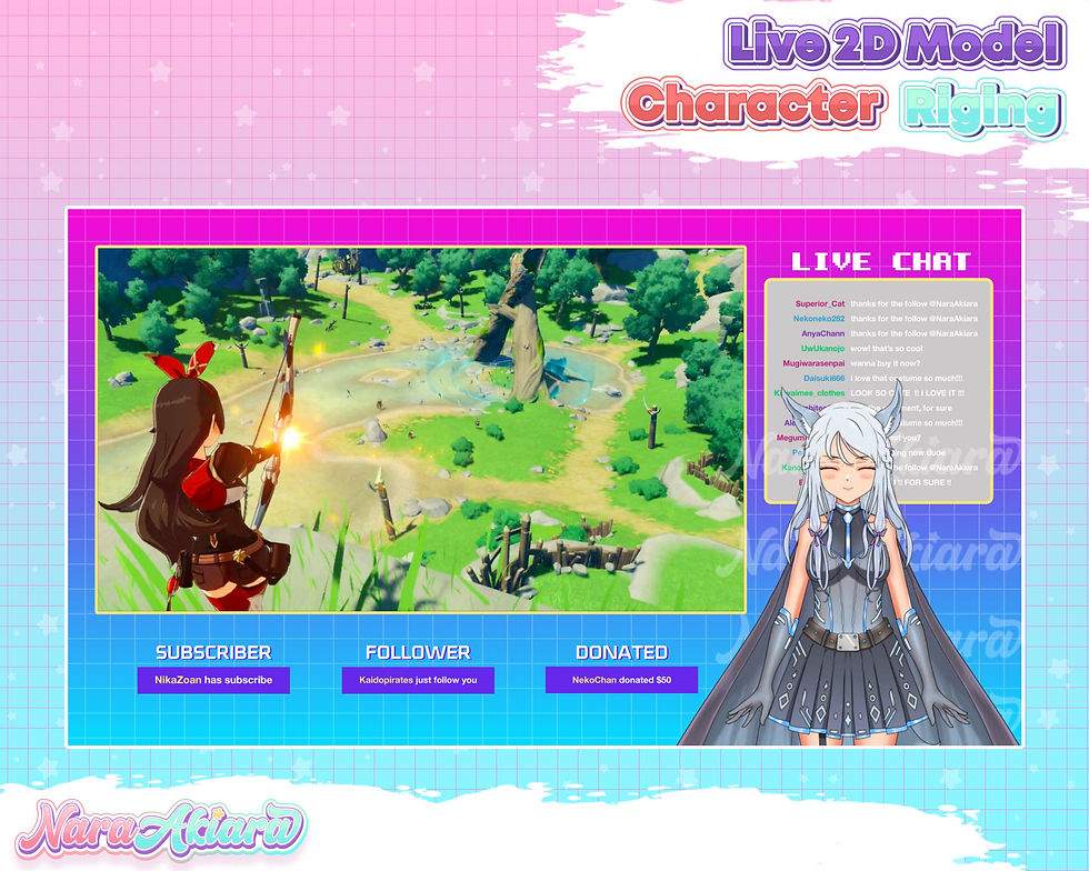 縮圖：Unleash the Mystic Spirit with the Vtuber Live2d Model Anime Blue Wolf Girl