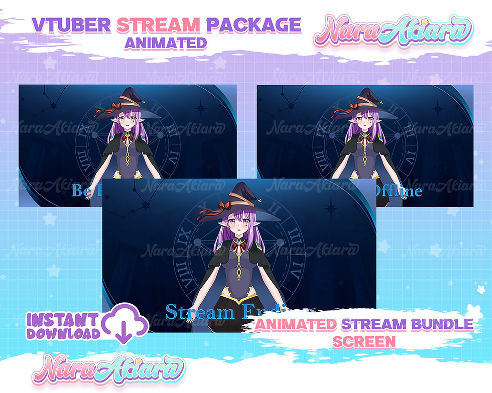 섬네일: Enchant Your Streams with the Anime Witch Purple Hair Overlay Stream Package