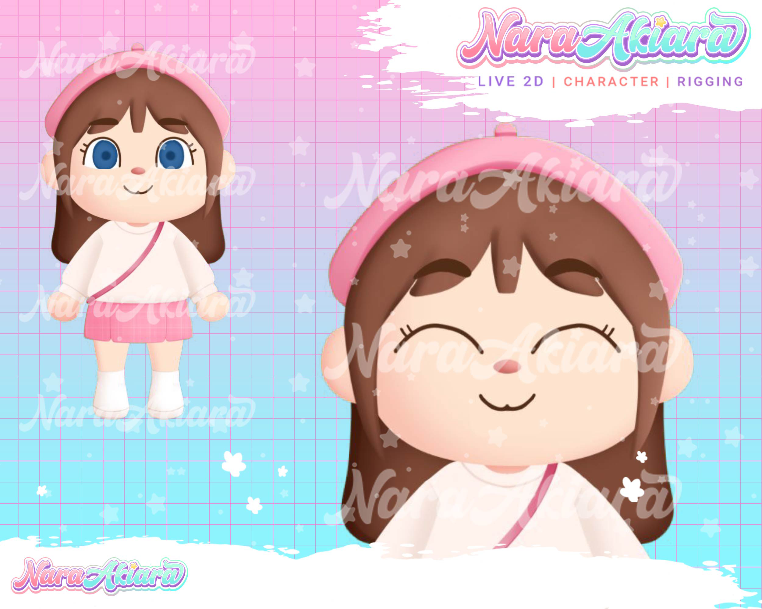 Adorable Vtuber Live2d Model Cartoon Chibi Girl for Streamer Fun