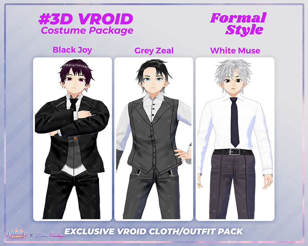 3D VRoid Clothes Pack: The Refined Gentleman, A Sharp & Classic Formal Suit