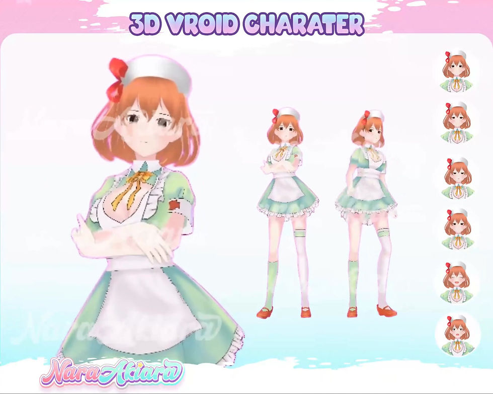 Thumbnail: Experience the Charisma of a Nurse With Orange Short Hair Anime Girl Vroid Model