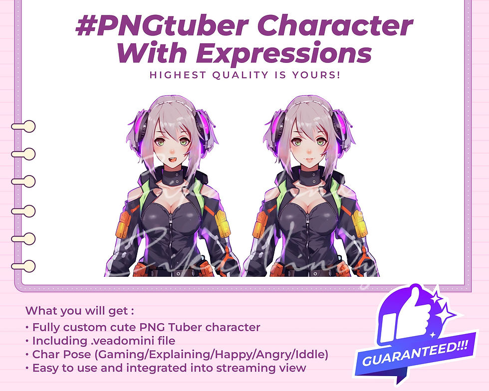 Thumbnail: Create Dynamic Content with Creative PNG Tuber Cyberpunk Girl