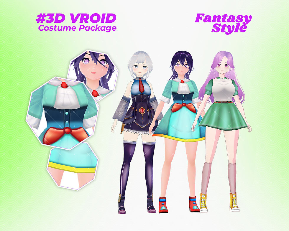 Thumbnail: Mystic Fantasy Dress for 3D VRoid Models – Step into an Otherworldly Look