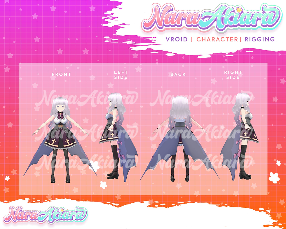 Thumbnail: Enter the Stream World with our Captivating Dark Night Girl 3D Vroid Model
