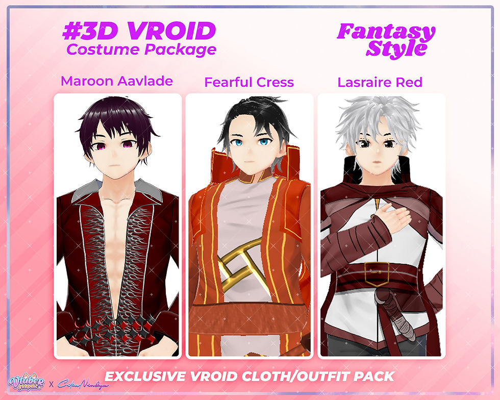 3D VRoid Clothes Pack: The Shadow Knight - Epic Male Fantasy Armor