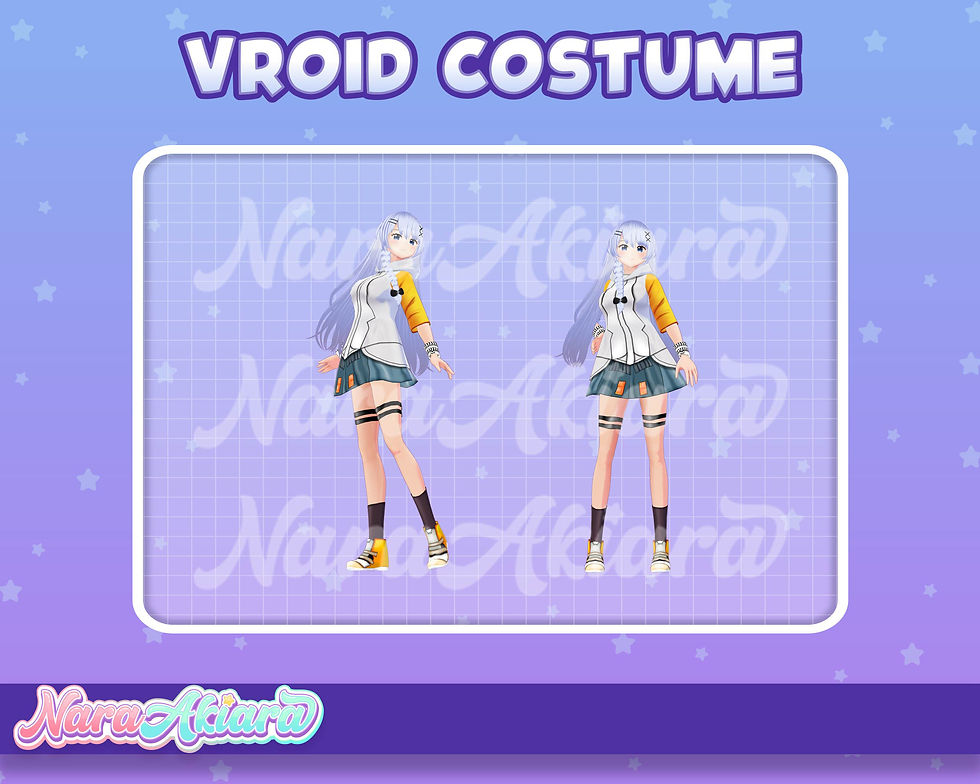 サムネイル： Level Up Your Vtuber Stream with the 3D Vroid Costume Yellow Cyberpunk Hoodie