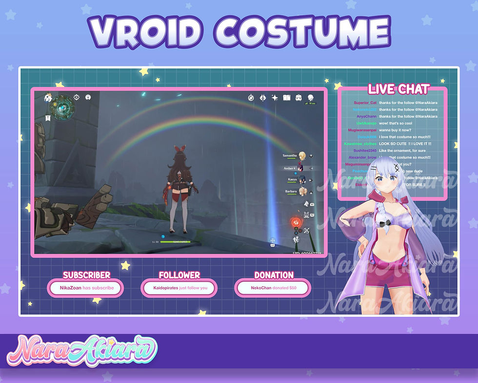 Thumbnail: Purple Fantasy Crop Top Costume for Enchanting VRoid Avatars