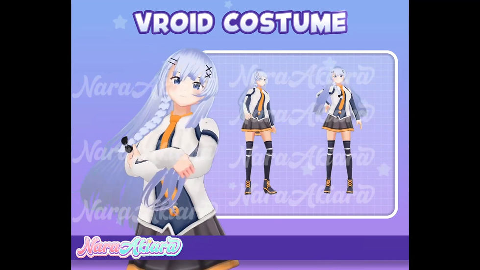 섬네일: Suit Up Your Avatar with White Blue Casual Cyberpunk Uniform 3D VRoid Clothes