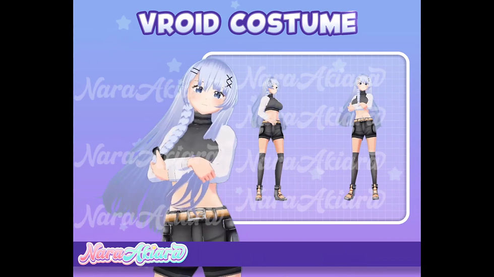 Thumbnail: Feel Empowered in VRoid with Black Crop Top with Long Arm Sleeves Outfit