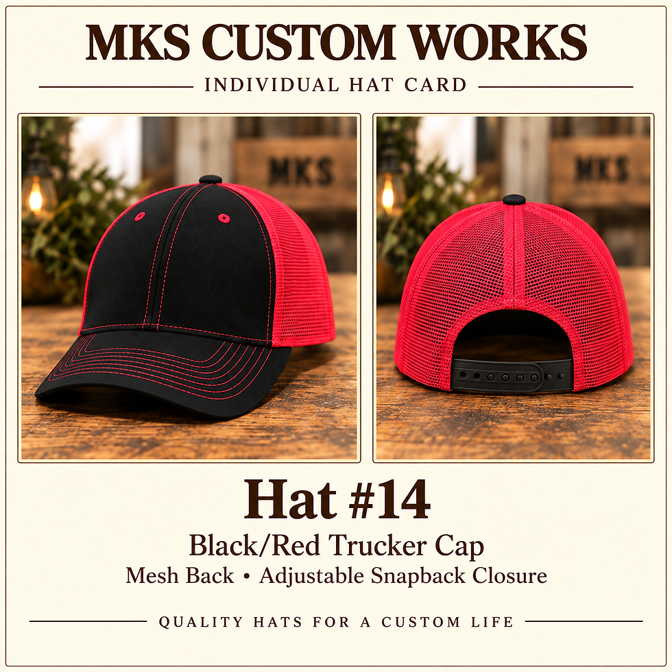 Outdoors Hat #14 – Black/Red Trucker Cap