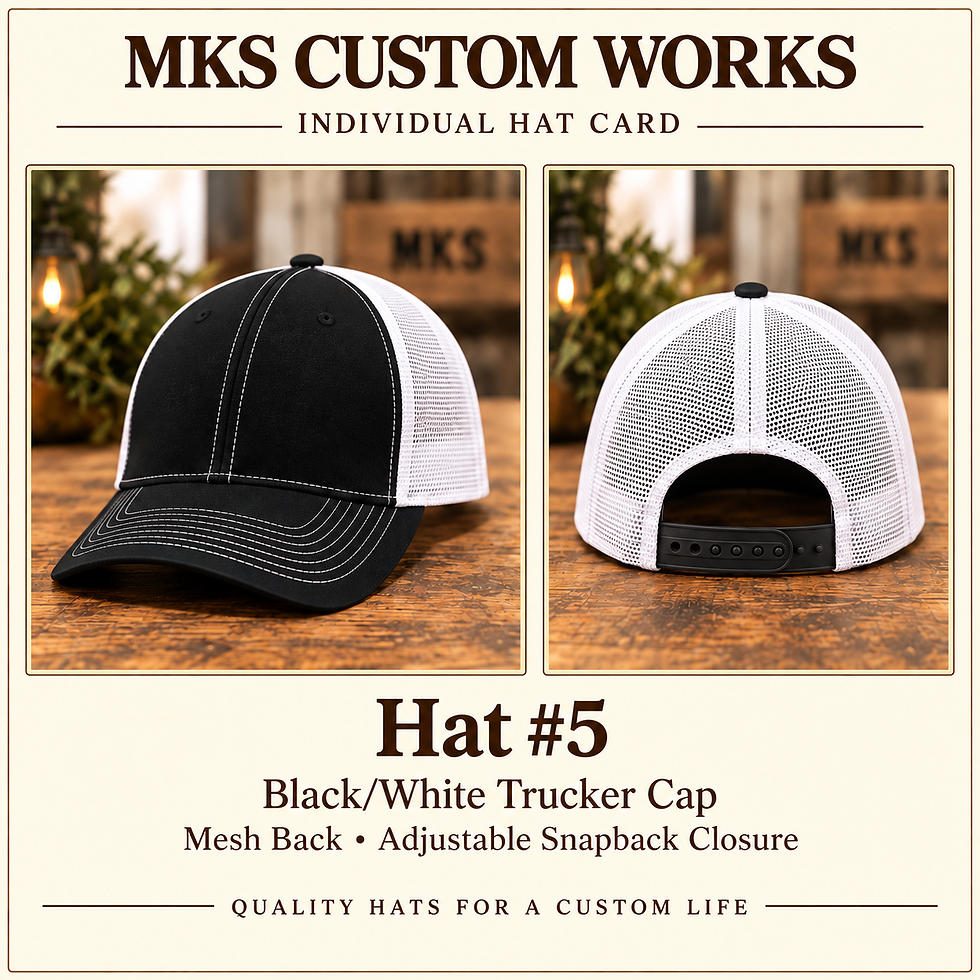 Thumbnail: MKS Hat #5 – Black/White Trucker Cap