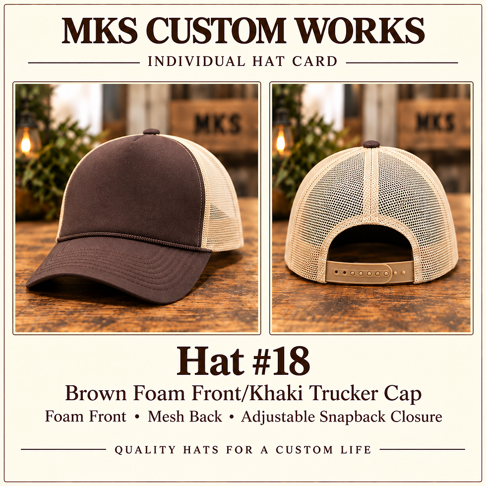Thumbnail: MKS Hat #18 – Brown Foam Front/Khaki Trucker Cap