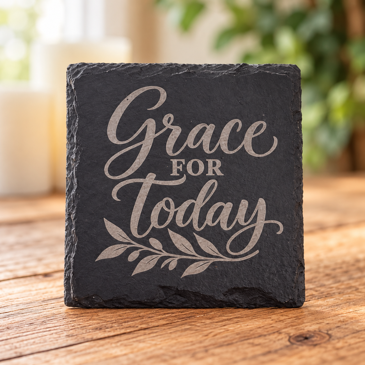 Grace for Today — Engraved Slate Coaster