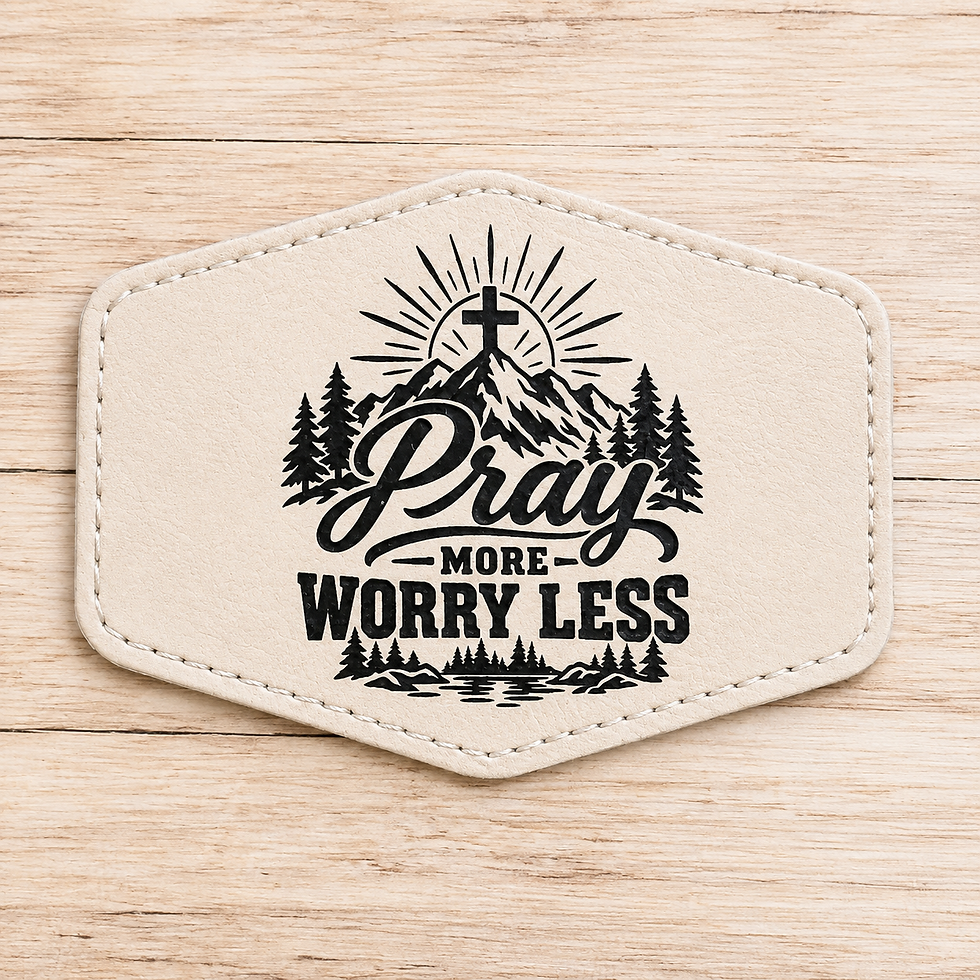 Thumbnail: Pray More Worry Less leather patch