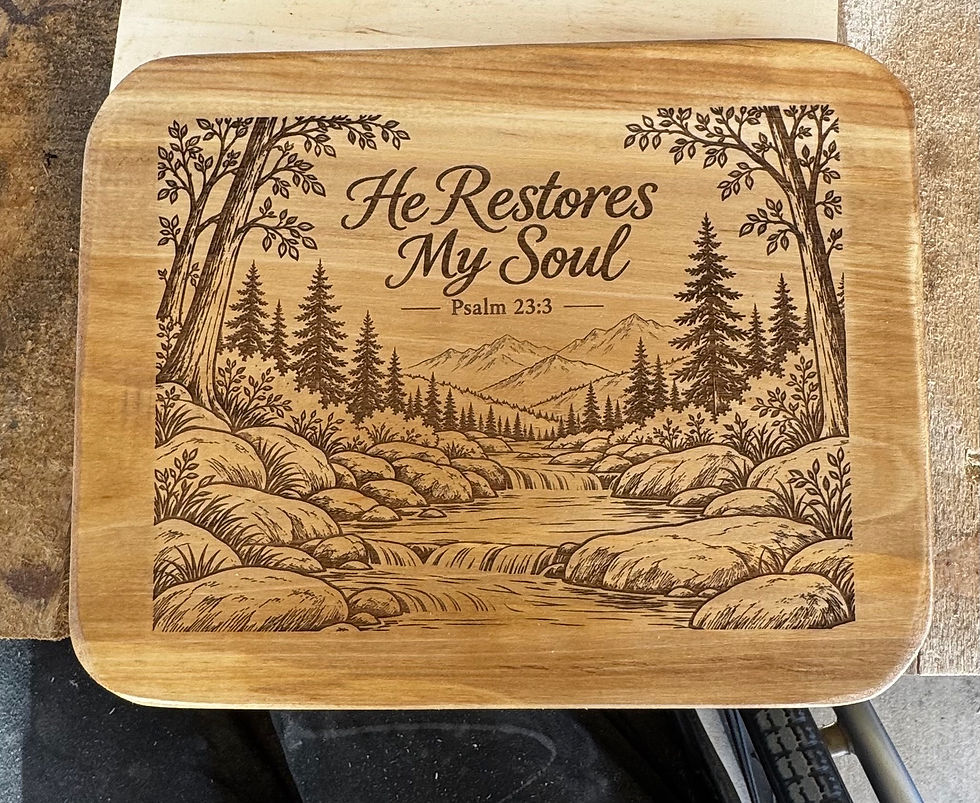 He Restores My Soul — Psalm 23:3 Woodland Wood Plaque — original product photo
