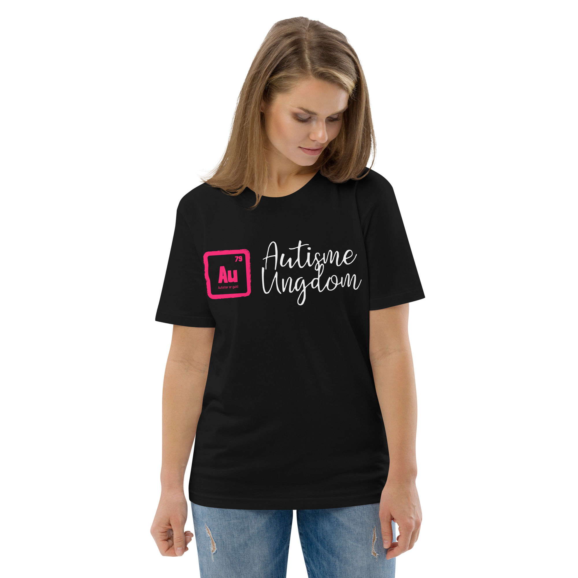 Unisex organisk bomulds t-shirt m. Autisme Ungdom logo