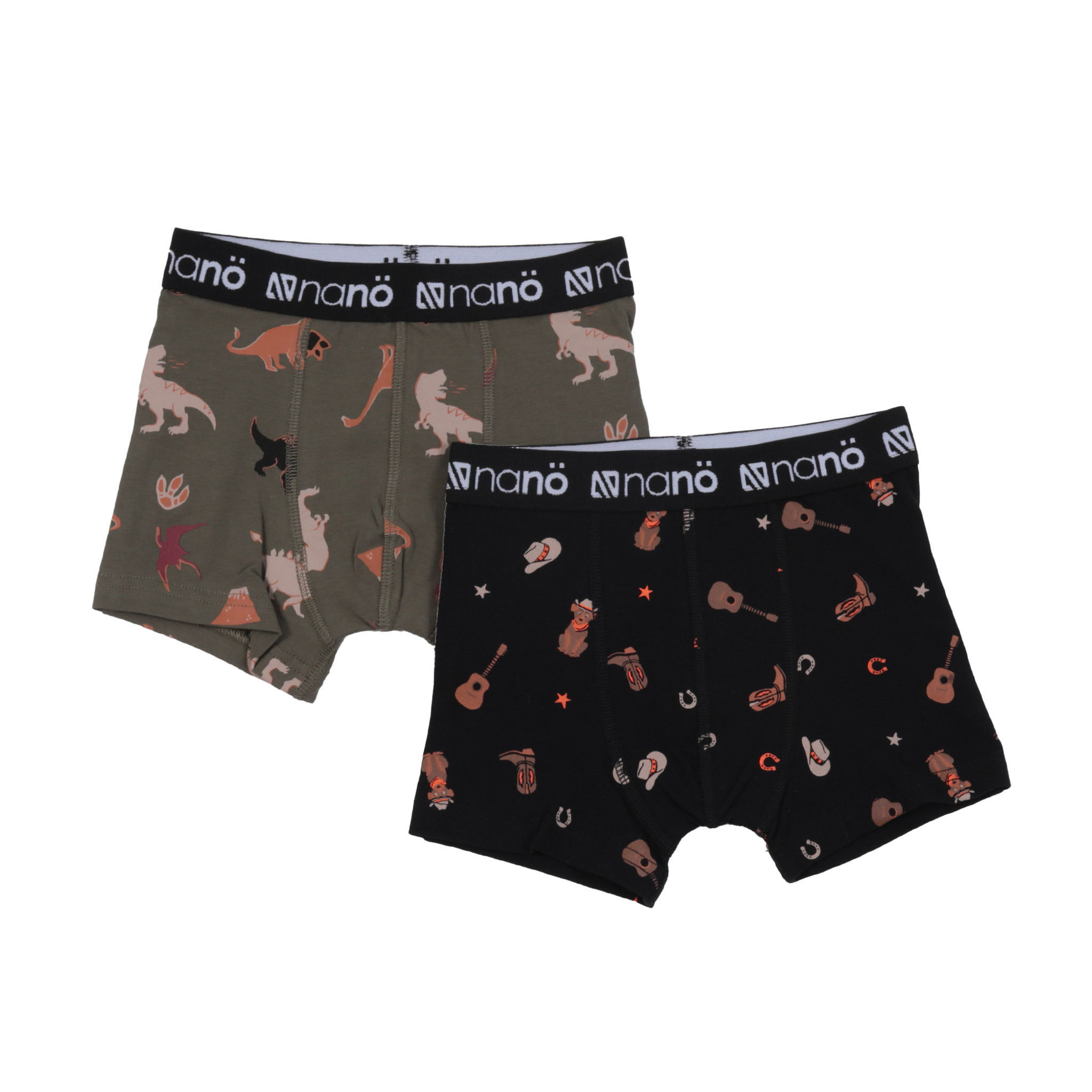 NANÖ Boxers, paquet de 2 F26SV03 - Noir (2-12 ans)