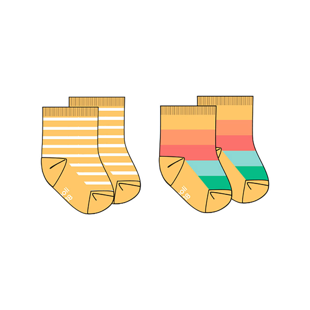 BOBOLI Chaussettes, paquet de 2 193003 - Jaune doux