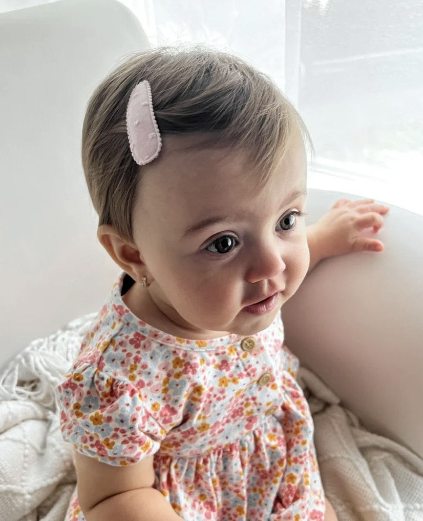 Miniature : ANANAS Duo de pinces à cheveux "snap clip" en tissu - Blush