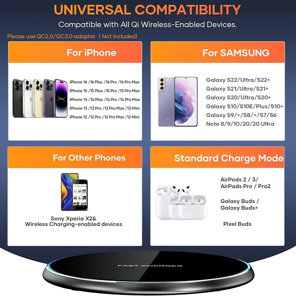 Miniatura: 30W Desktop LED Wireless Charger Pad Phone Holder For iPhone 17 16 15 14 13 Pro 
