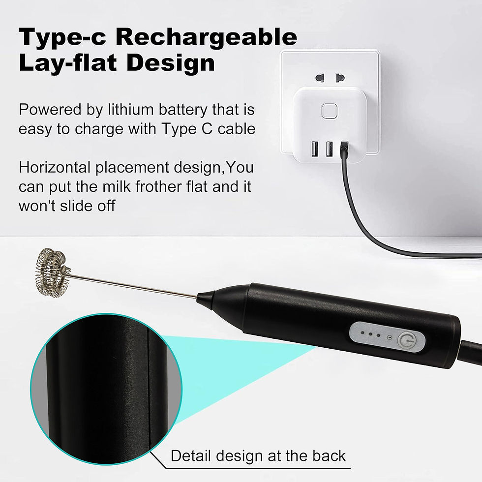 Miniatura: MINI Milk Frother USB Rechargeable 3 Speeds Foam Maker Coffee Whisk Mixer Electr