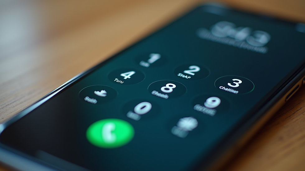 Close-up view of a smartphone screen showing a dial pad with the USA country code