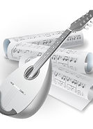 Bowl back mandolin, realtive of the Greek bouzouki, and populkar in the Mid-East and Europe