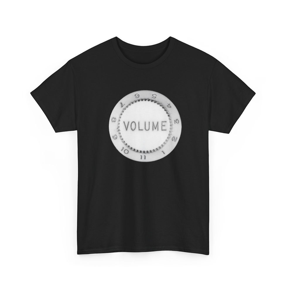 Thumbnail: Volume Control Unisex Heavy Cotton Tee - Perfect for Guitar Lovers