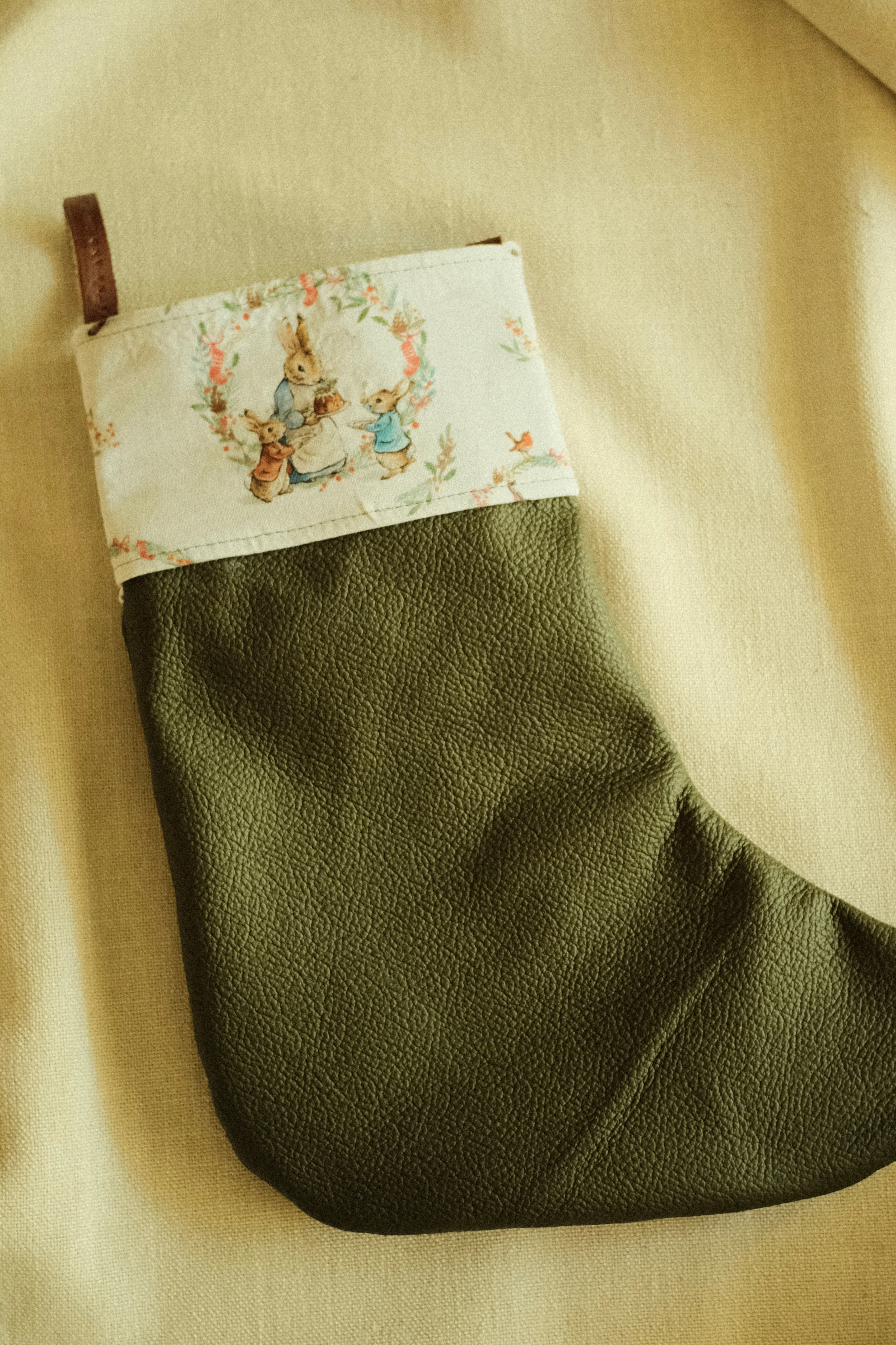 Leather Christmas Stocking - Peter Rabbit