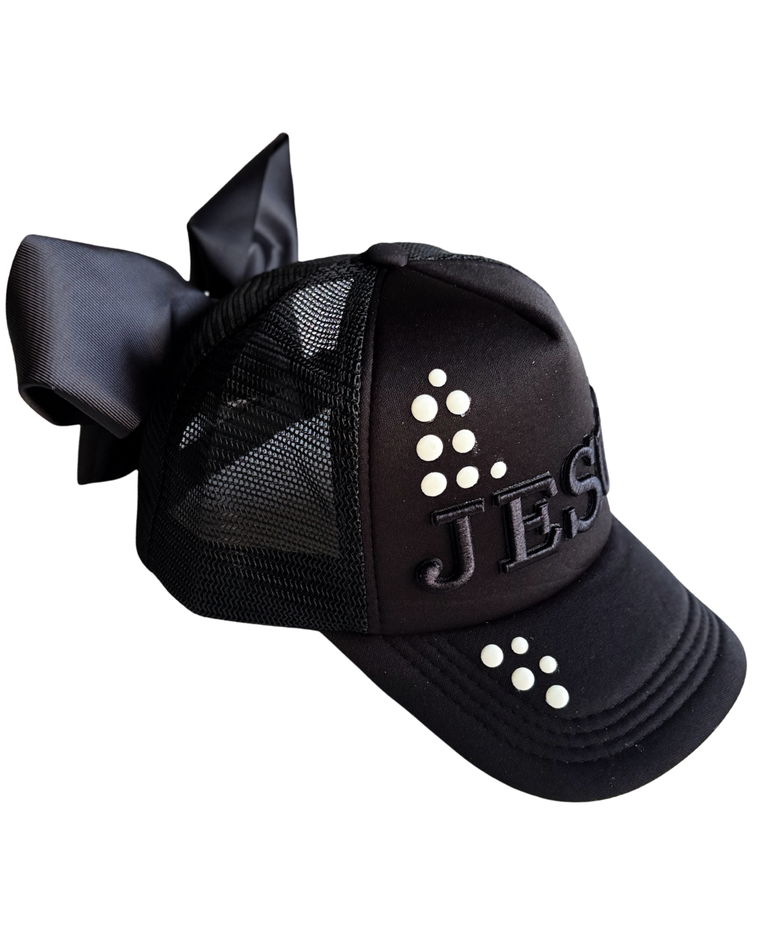 "DAUGHTER OF THE KING" Black Jesus Bow Hat