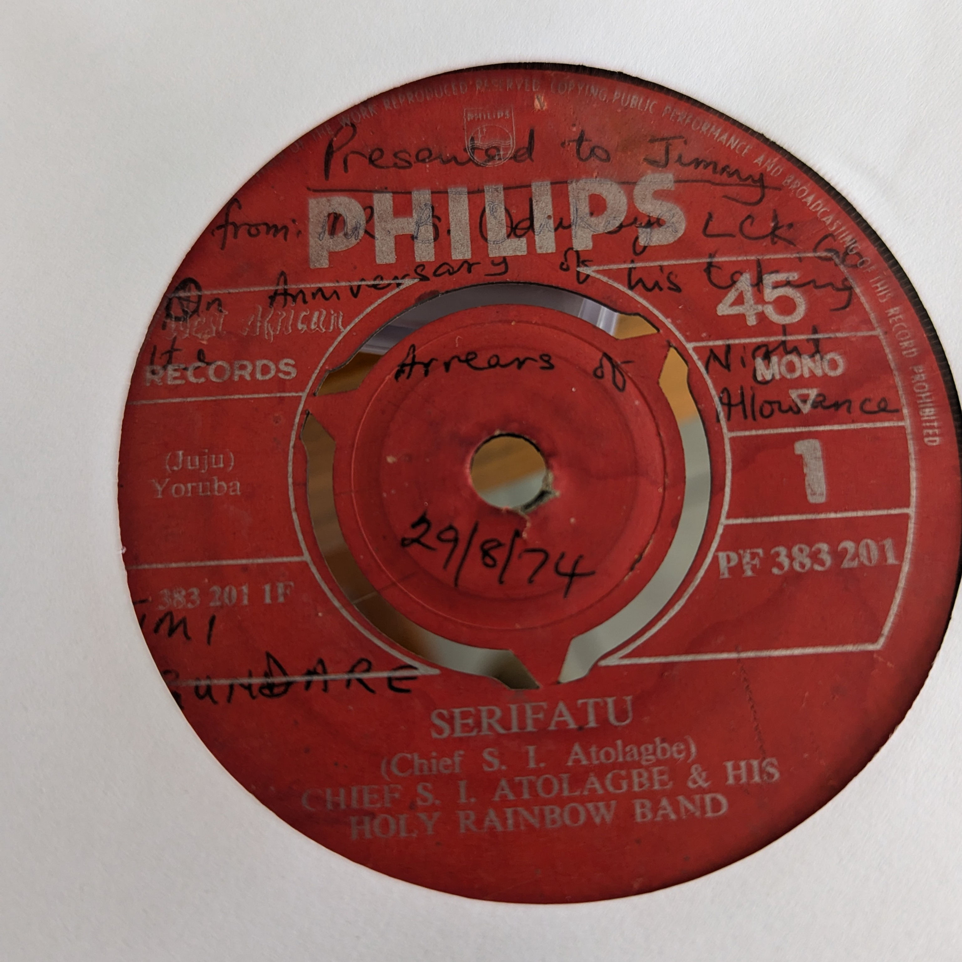 Chief SI Atolagbe & His Rainbow - Owa Ajalaiye [Philips]