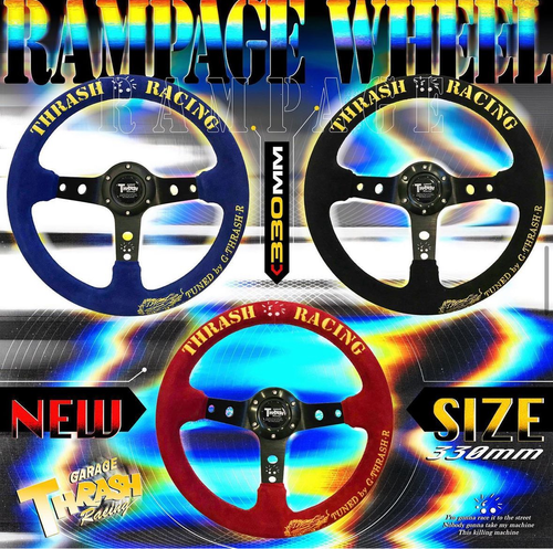 Thrash Racing Suede Steering Wheel | AlphaProject Imports