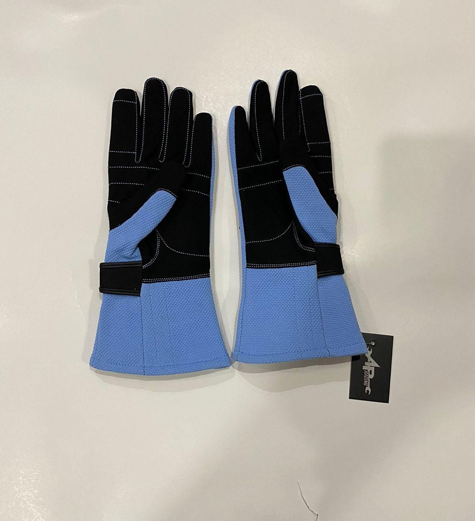サムネイル： Alpha (AP Racing) Driving Gloves Light Blue/Purple Logo