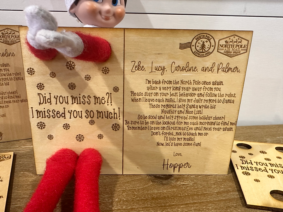 Elf on the Shelf Wooden Postcard