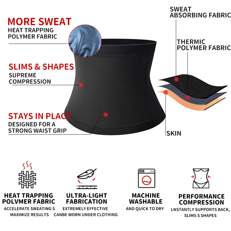 Miniatura: Cinturão Redutor de Abdomen Masculino para Sauna e Treino