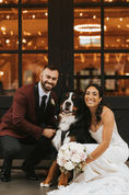 Dog | Newly Weds | New England Fall Wedding | Fall Wedding in Barn | Barn at Blackstone National | marissajohannaphoto | Barn Venue Near Me | Sutton MA | Central MA | Rustic Barn Venue