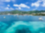 View from our cabin balcony as we pulled up to St. Thomas onboard the Norwegian Escape cruise ship