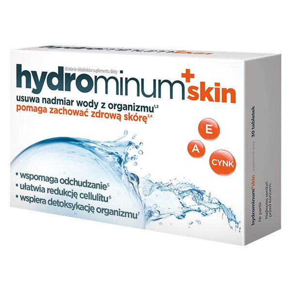 Miniatyrbild: HYDROMINIUMKROPSDRÄNGNING Vattenretention 30 flikar eller Hydrominum Skin