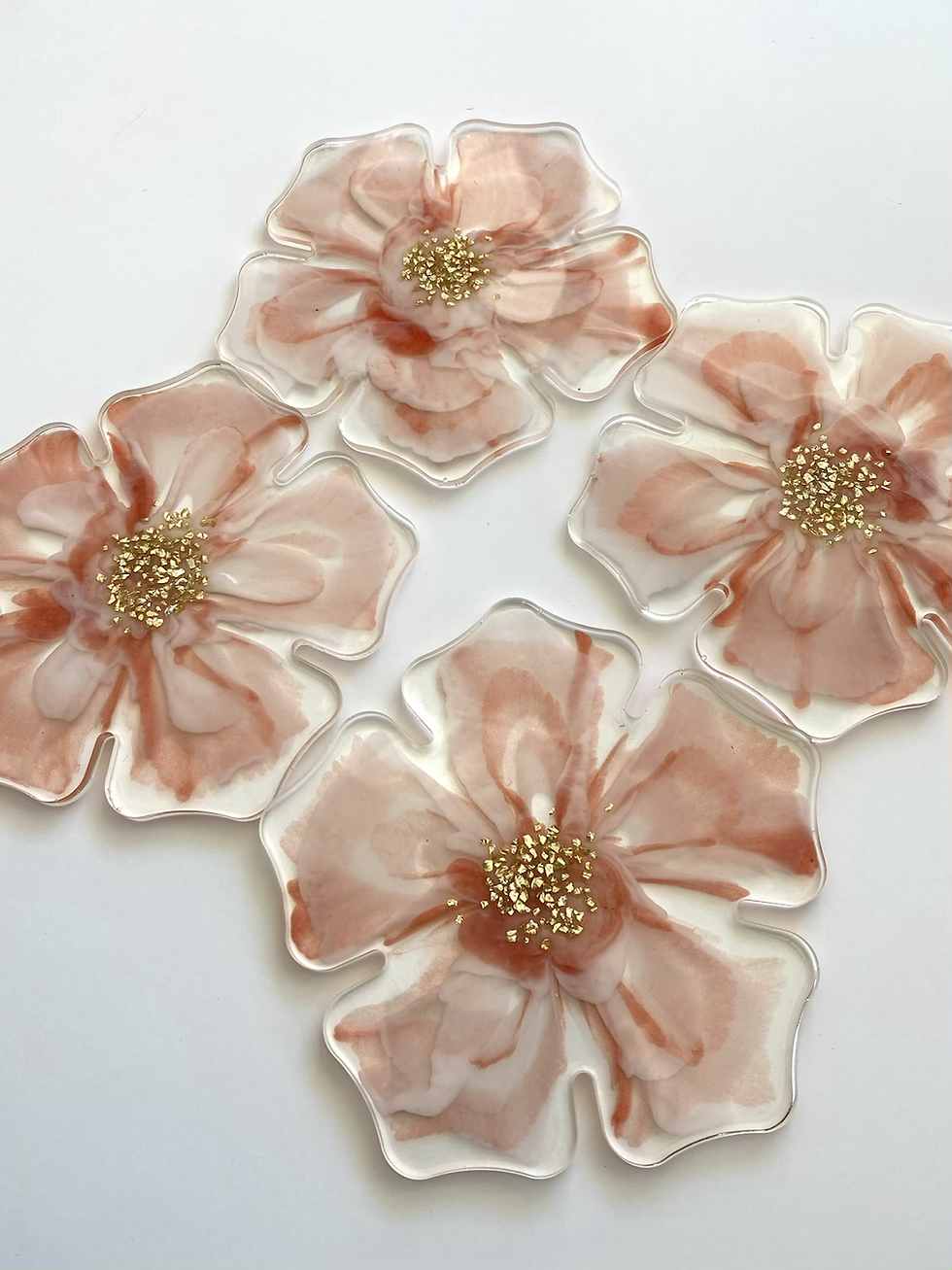 Thumbnail: Resin flower coasters, set of 4