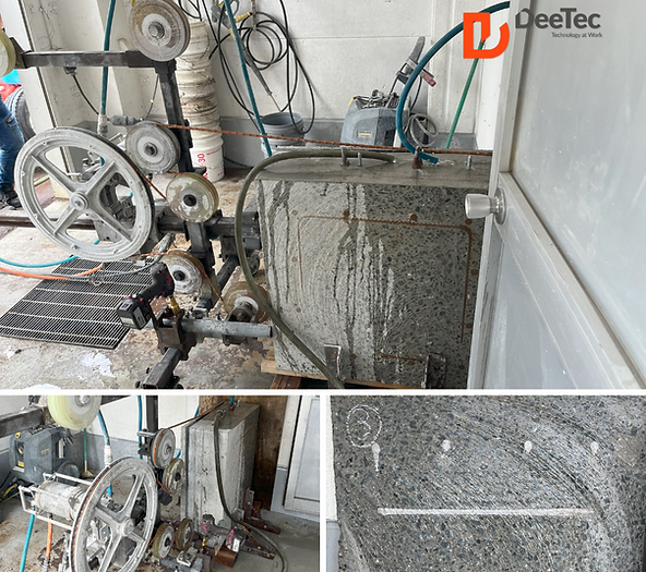 HBB Diamond Wire images from project use in Japan for reinforced concrete cutting