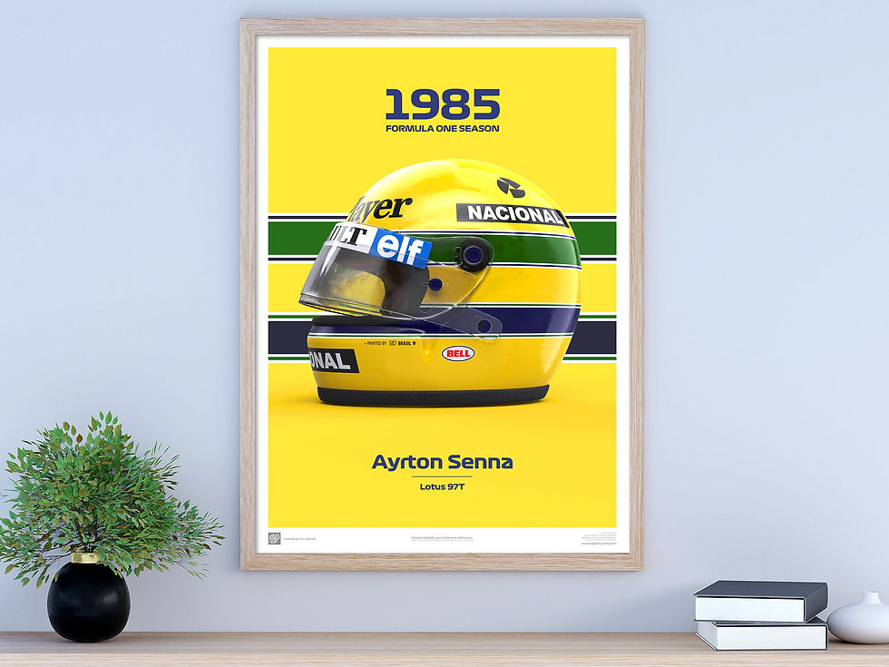 Thumbnail: Ayrton Senna 1985 Helmet Print