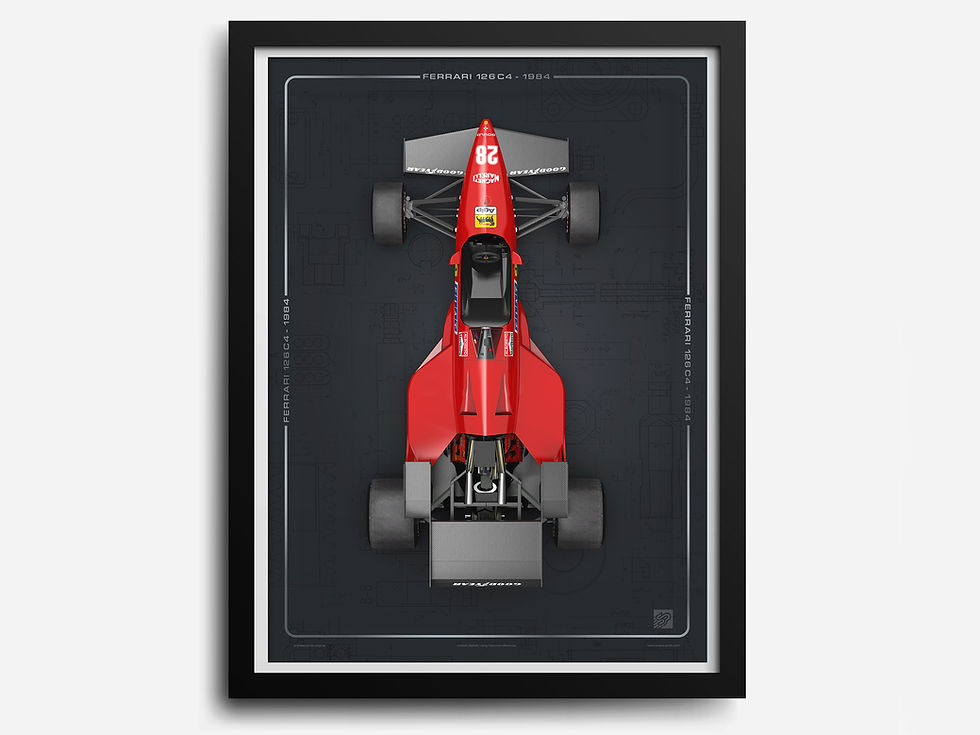 1984 Ferrari 126C4 Overhead Poster B