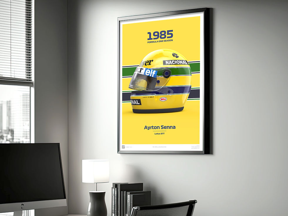 Thumbnail: Ayrton Senna 1985 Helmet Print