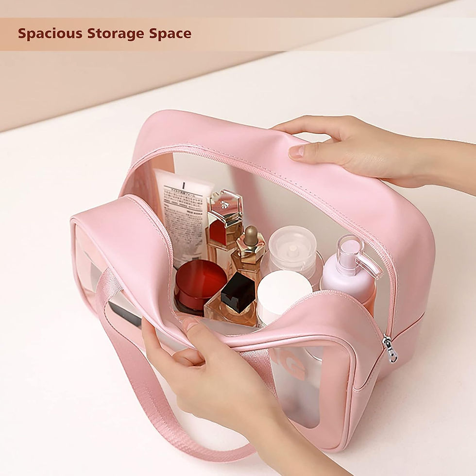 Thumbnail: Large Capacity Dust Proof Make Up Storage Handbags PVC Fashion Transparent Trave