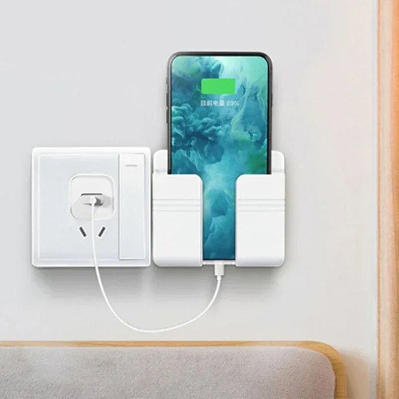 Wall Mobile Phones Charging Stand Lazy Sticky Remote Control Storage Box Wall Mo