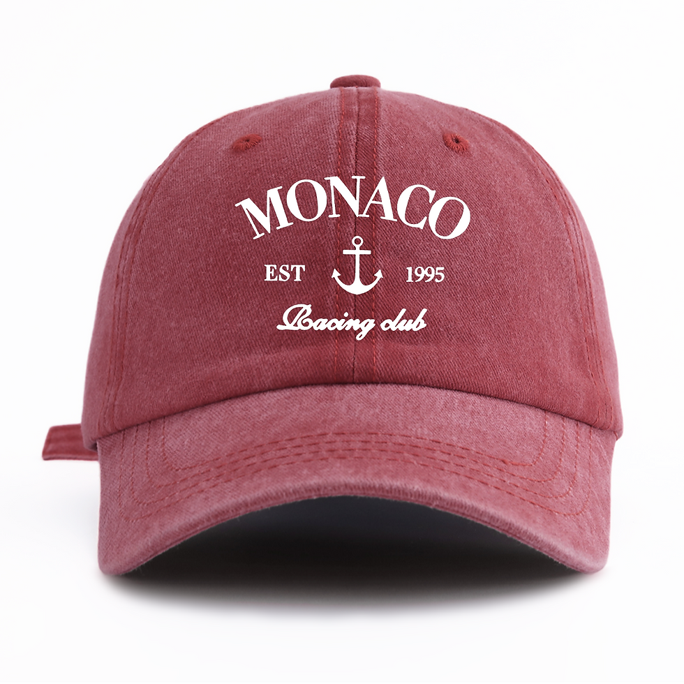Thumbnail: 1pc MONACO Print Washed Baseball Cap for Adults,minimalist Retro Style Casual So