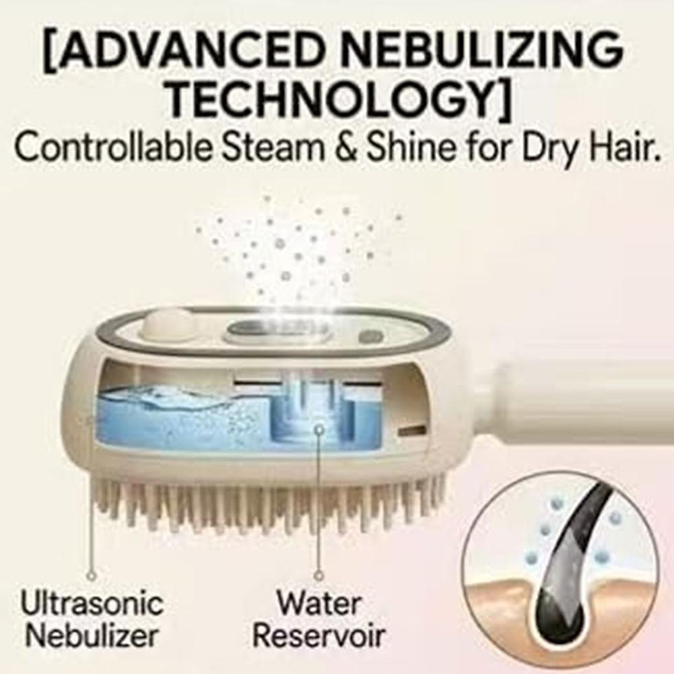 Thumbnail: Electric Spray Hair Brush with Water Spray Air Cushions Steam Massage Comb Recha