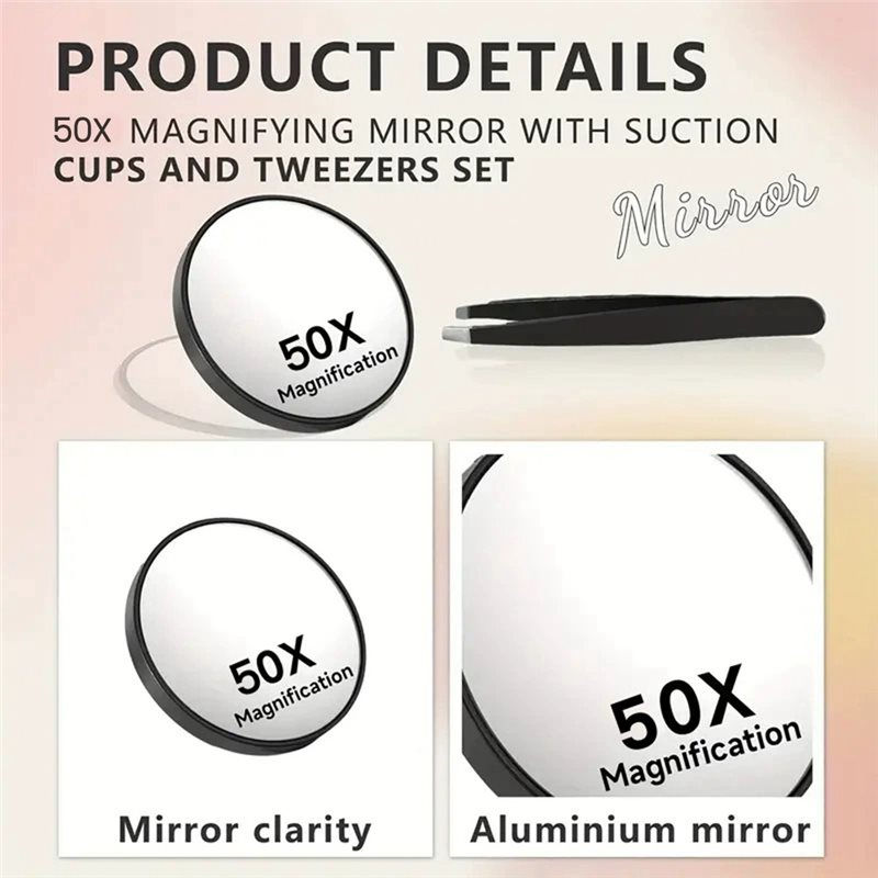 Thumbnail: 【flash-Sale!】skincare for Detailed Makeup Mirrors 50X Magnifying with Suctio