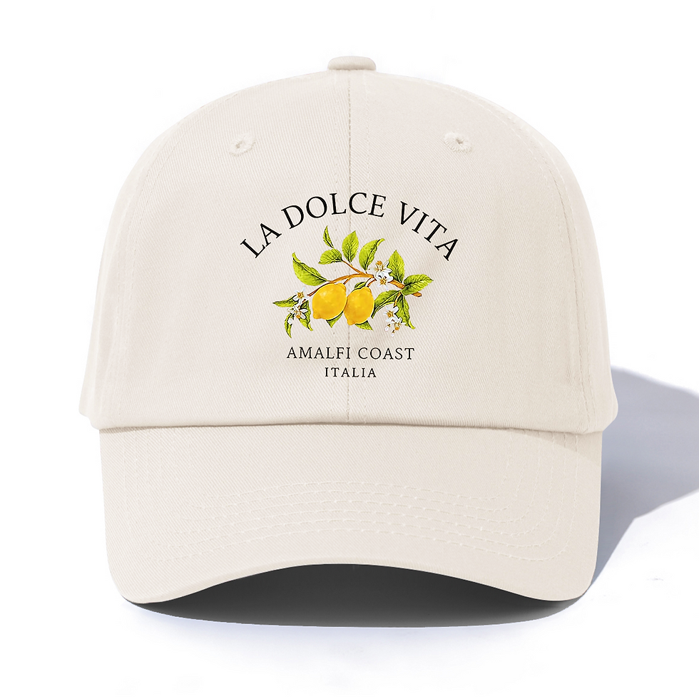 Thumbnail: 1pc LA DOLCE VITA Print  Baseball Cap for Adults,  Minimalist Retro Style Casual